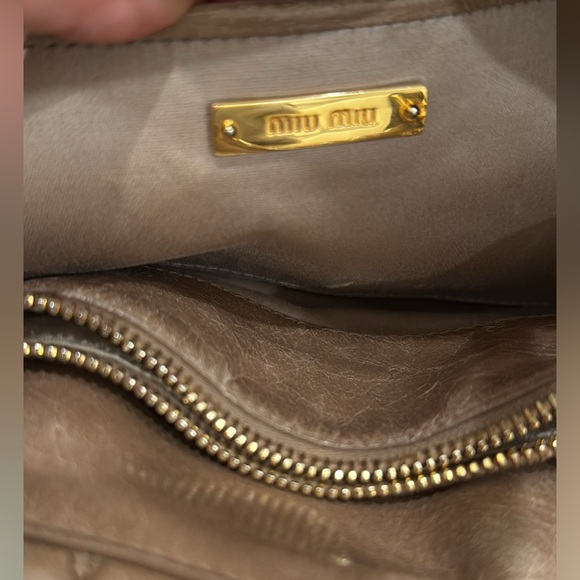 Miu Miu Taupe Quilted Satchel - Picture 5 of 5